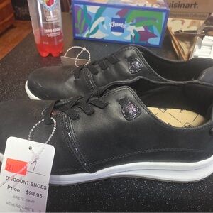 Black Women's Casual Lace-Up Sneakers - Comfortable Everyday Shoes